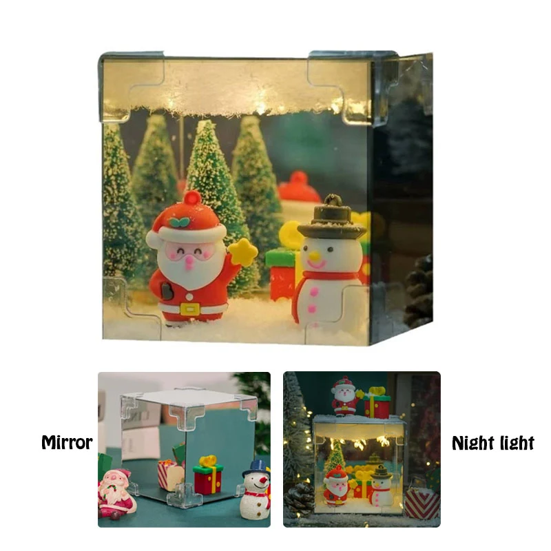 Christmas Night Light Acrylic Glass Mirror Lamp 1