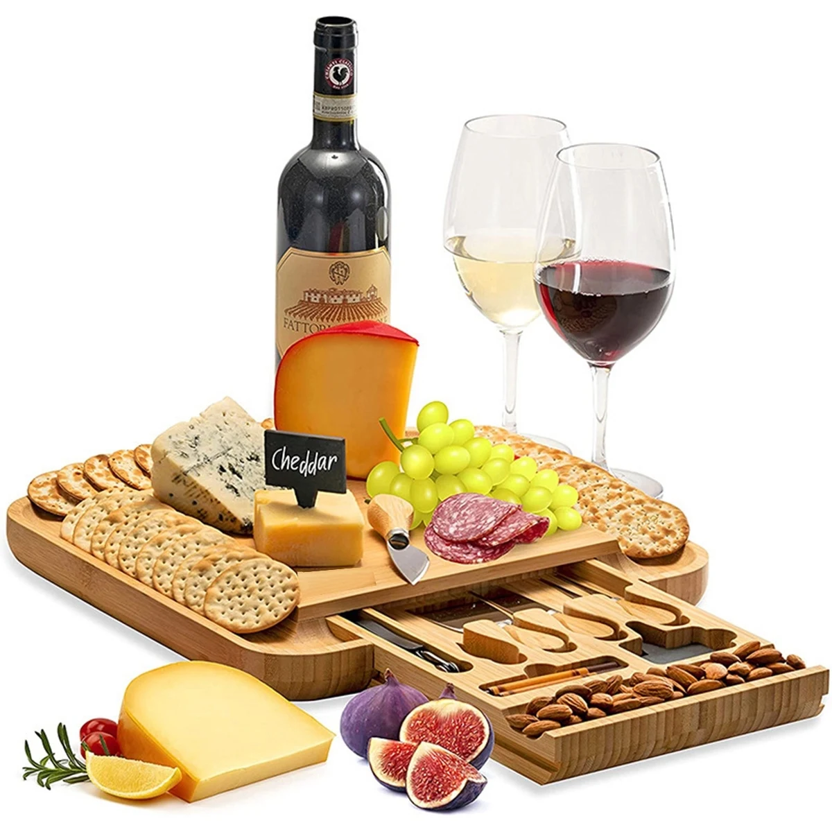 Bamboo Wood Charcuterie Board Set 1