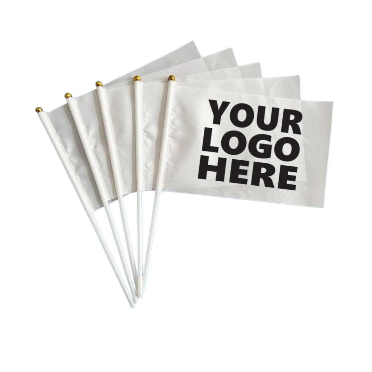 Custom Logo Festival Cheer Hand Held Stick Flags 1
