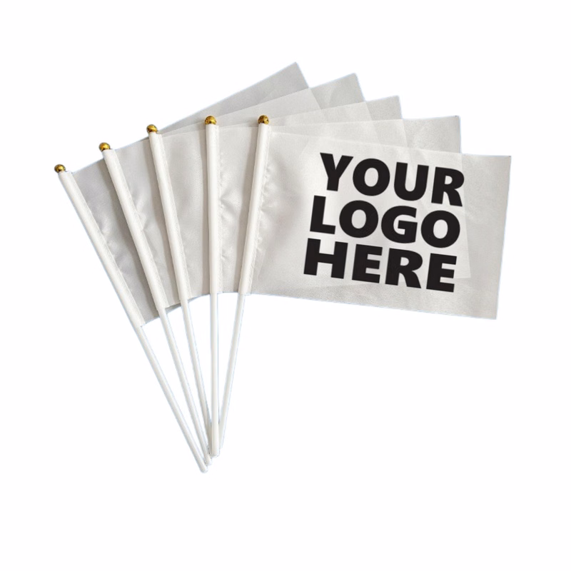 Custom Logo Festival Cheer Hand Held Stick Flags