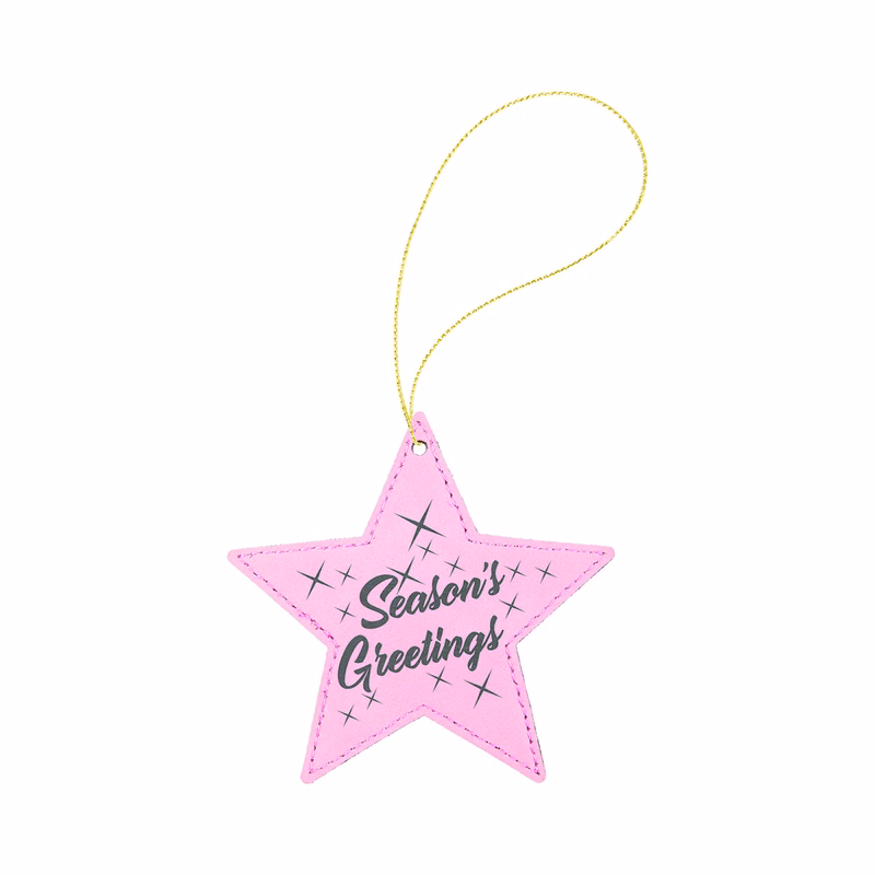 Pink Leatherette Star Ornament