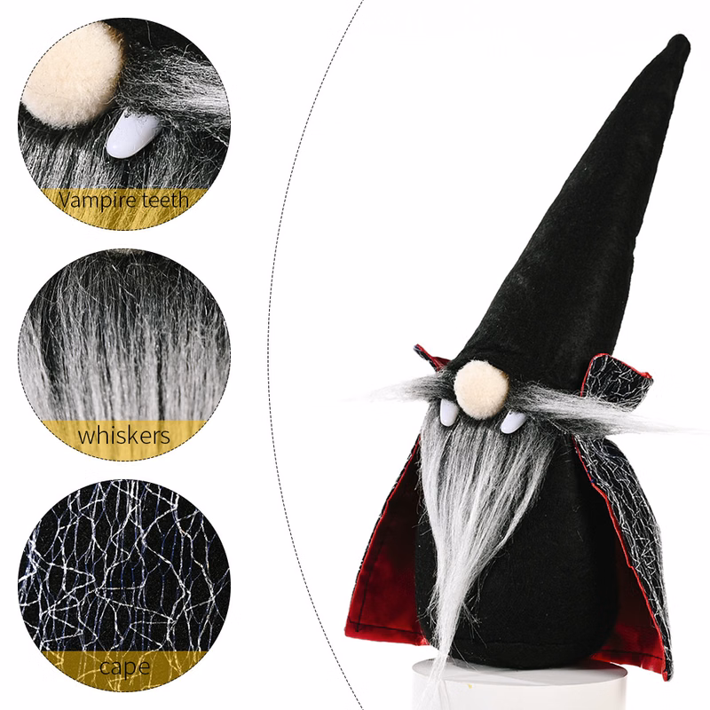 Halloween Dwarves Faceless Gnome Elf Black witch