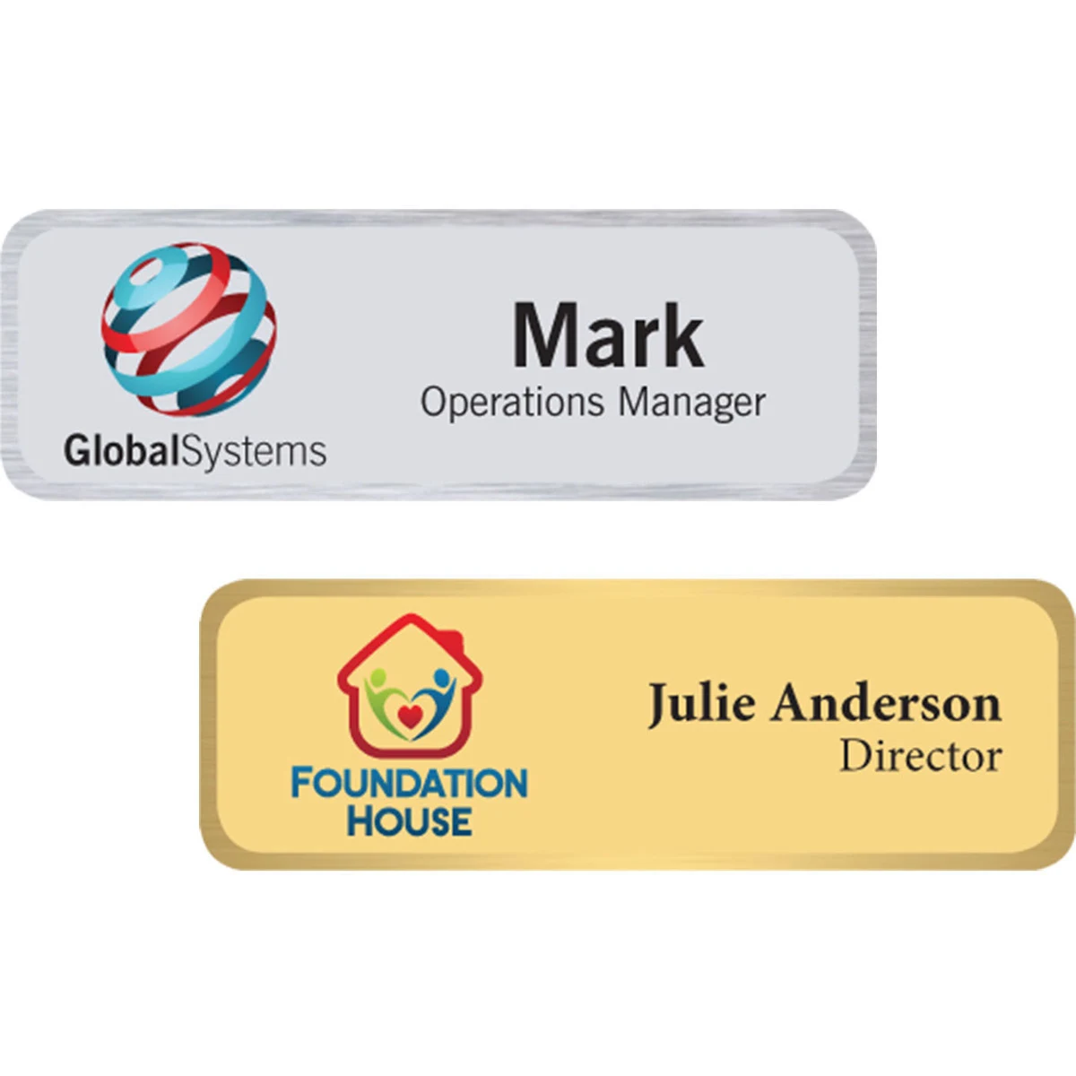 Seattle Metal Name Badge (Standard Size 1" x 3") 1