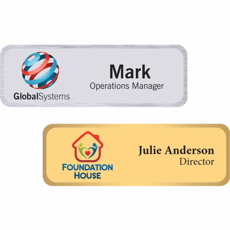 Seattle Metal Name Badge (Standard Size 1" x 3")