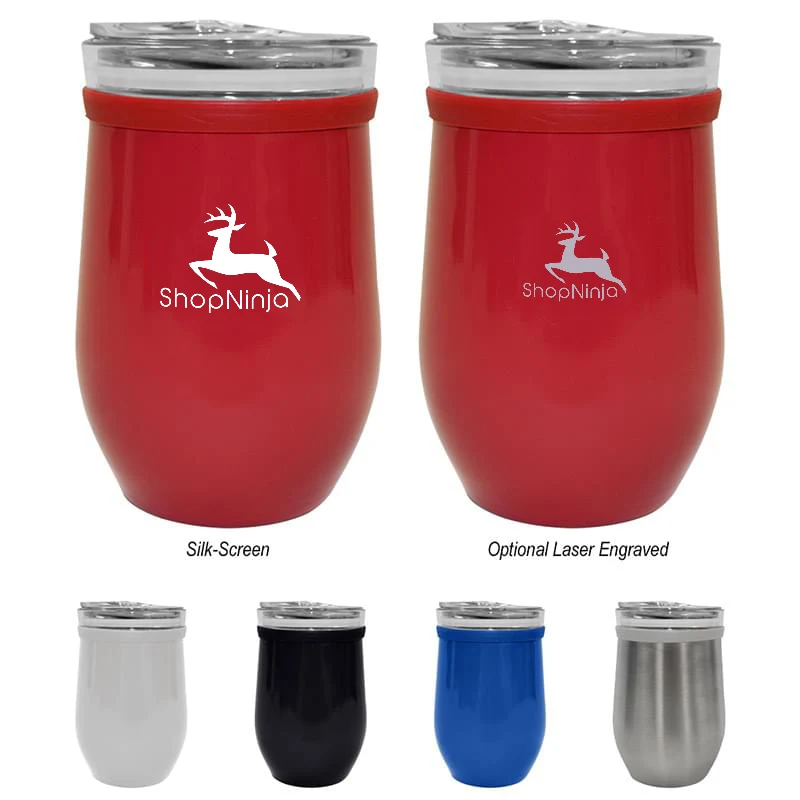 8 Oz. Glass And Stainless Steel Wine Tumbler 1