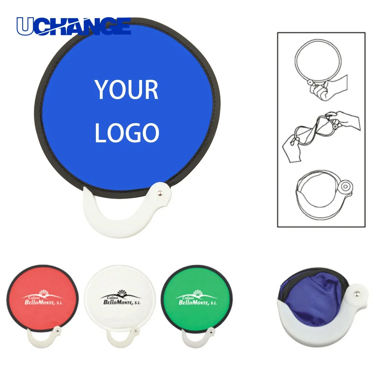 Custom Collapsible Foldable Handheld Fan Packable Cooling Giveaway for Events 1
