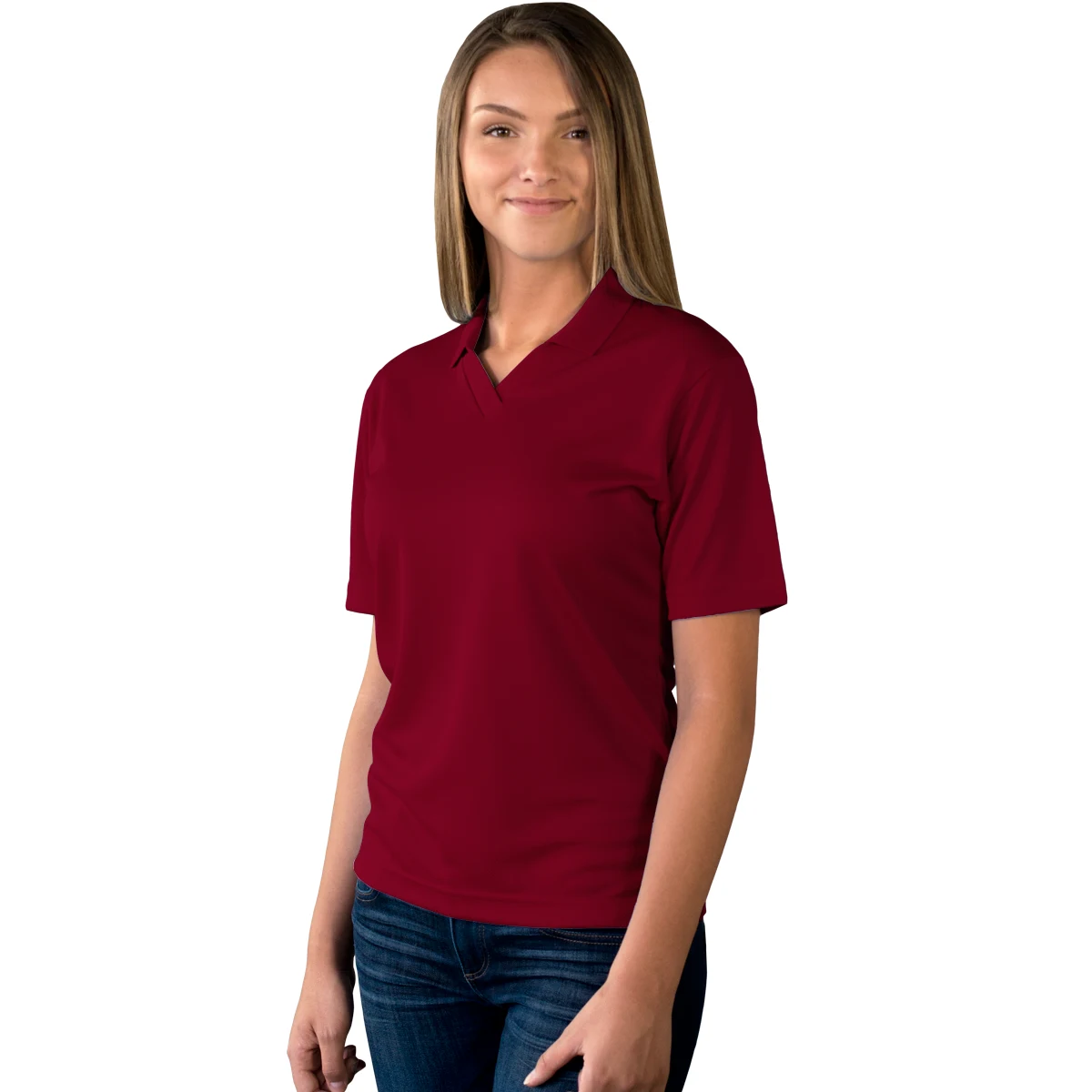 Ladies' Wicking V-Neck Polo 1