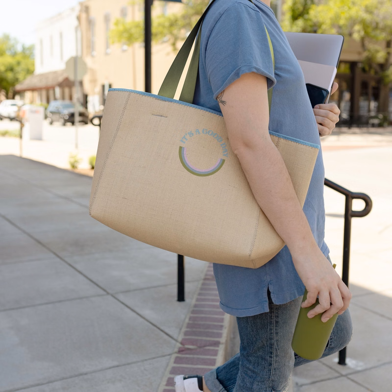 ALL DAY TOTE - BURLAP NEOPRENE - MEDIUM