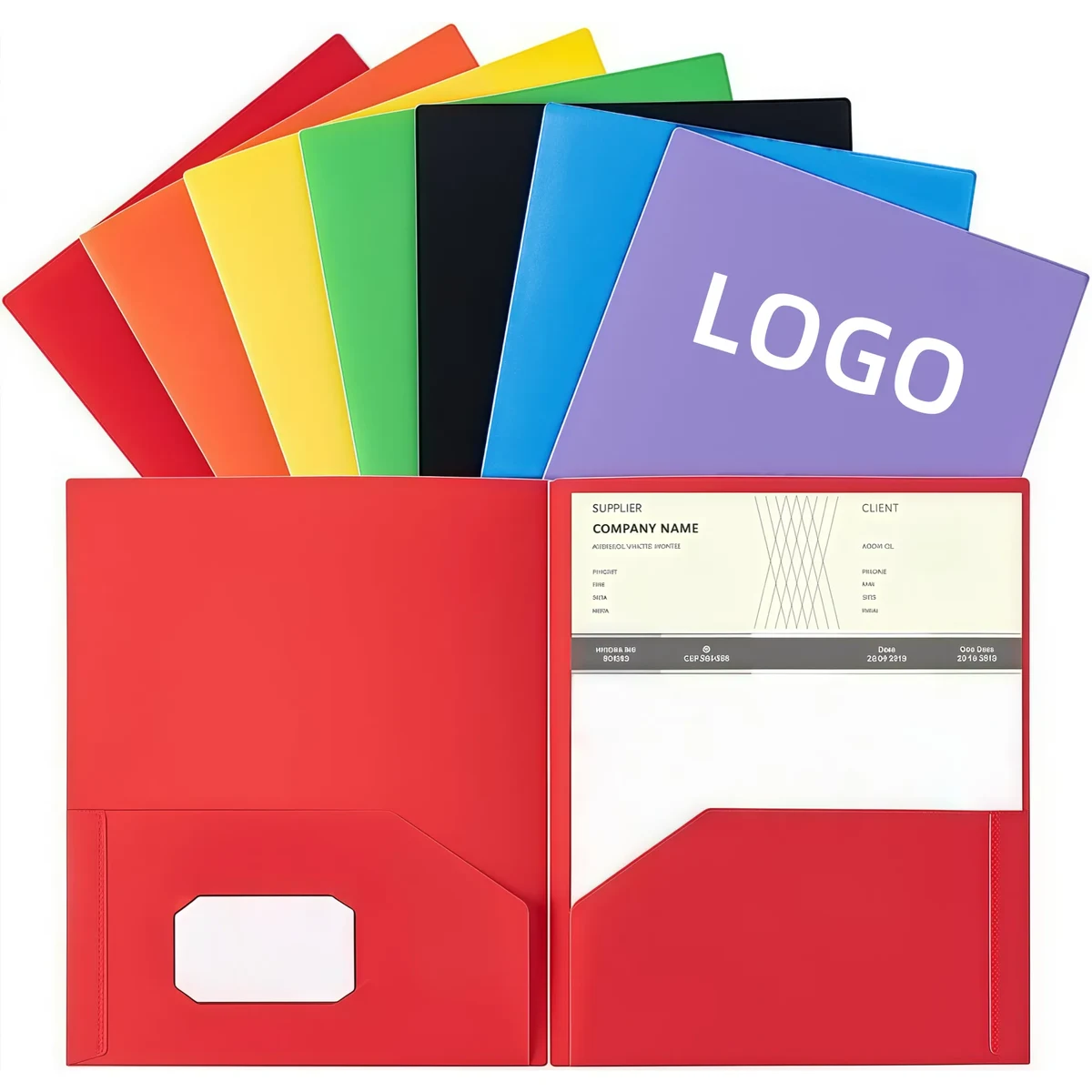 MOQ Plastic Folder with Pocket for Office High School 1