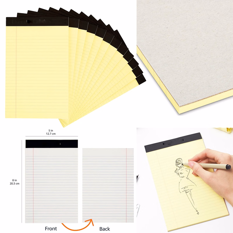 Narrow Ruled 5 x 8-Inch Lined Writing Note Pads