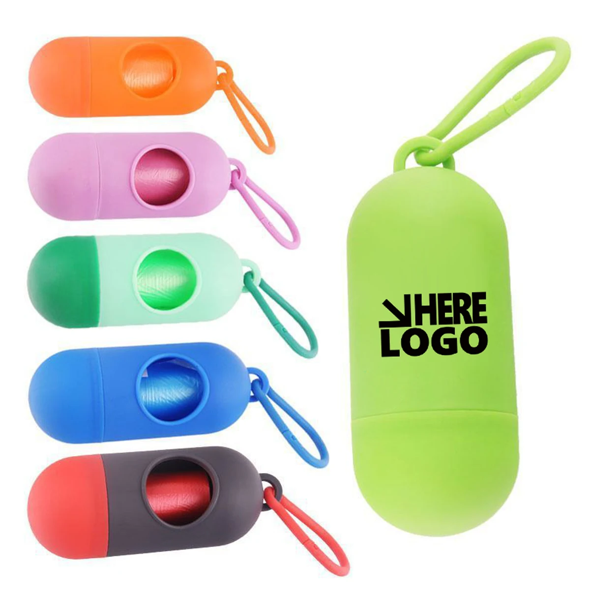 Pet Waste Bag Holder For Leash with Carabiner Clip 1