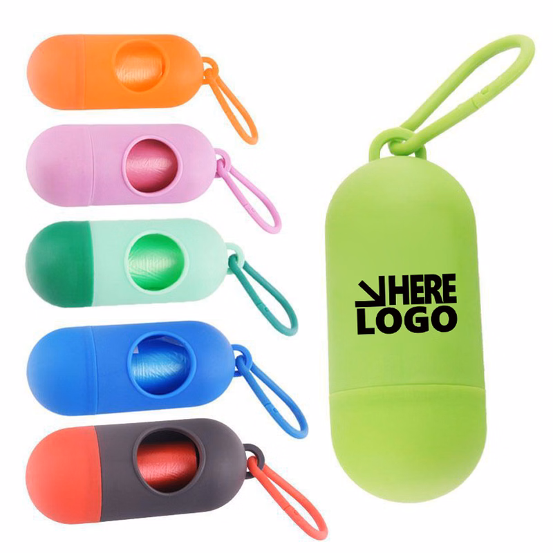 Pet Waste Bag Holder For Leash with Carabiner Clip