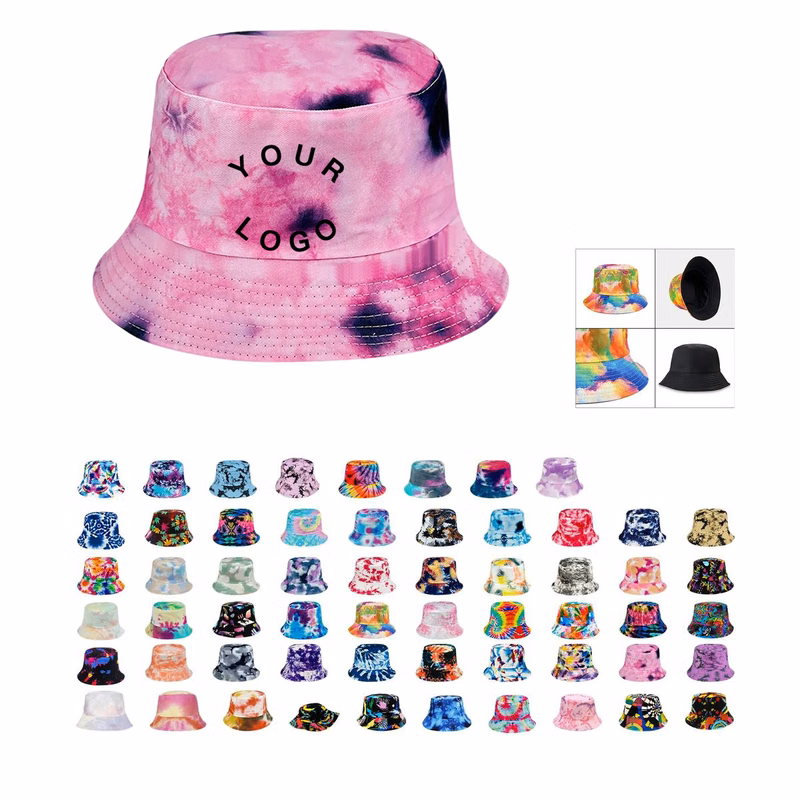 Plastic Tie Dye Hat with Foldable Double Sided Design