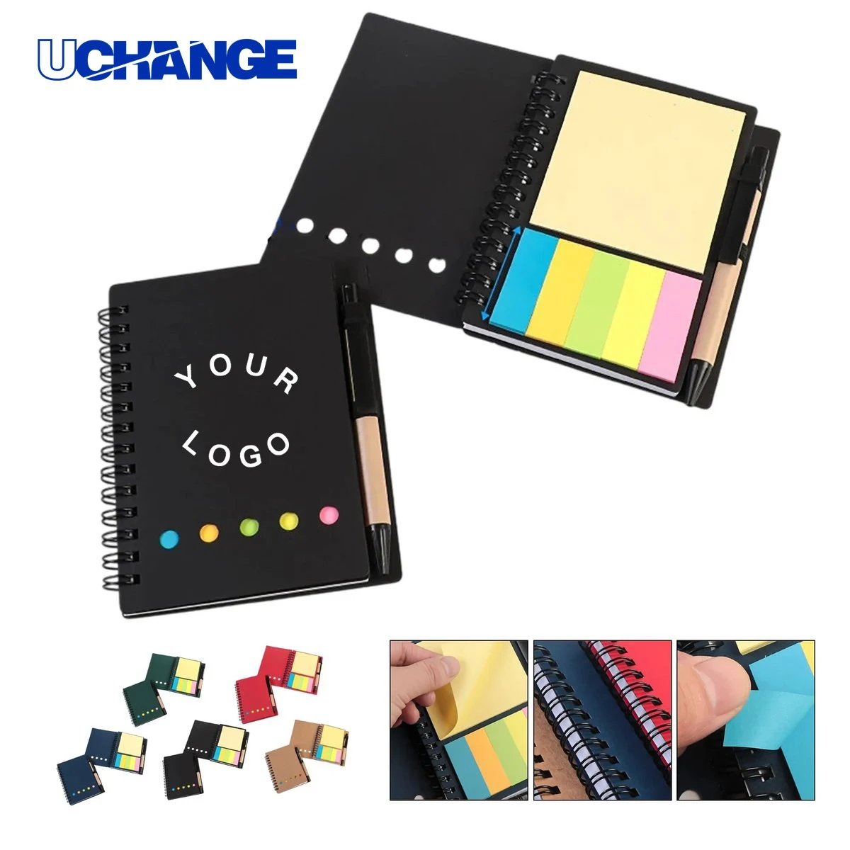 Kraft Notebook Sticky Notes Pen Set 1