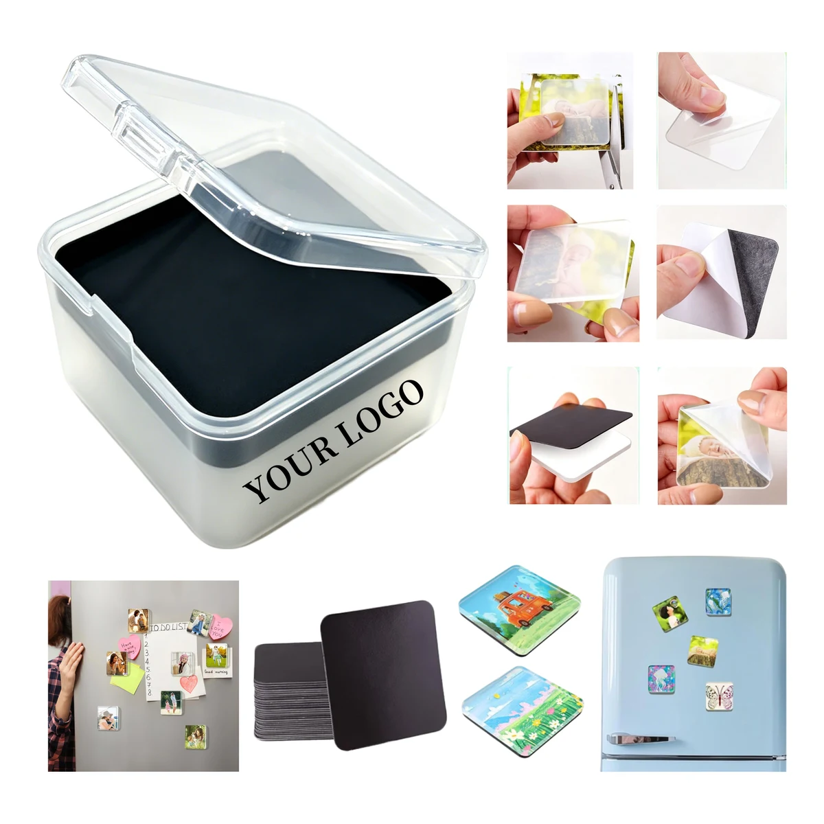 Clear Acrylic Magnetic Fridge Sticker DIY Kit 1