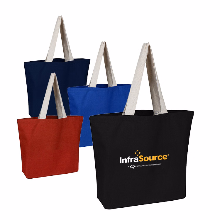 12 oz. 100% Cotton Canvas Colored Beach Bag