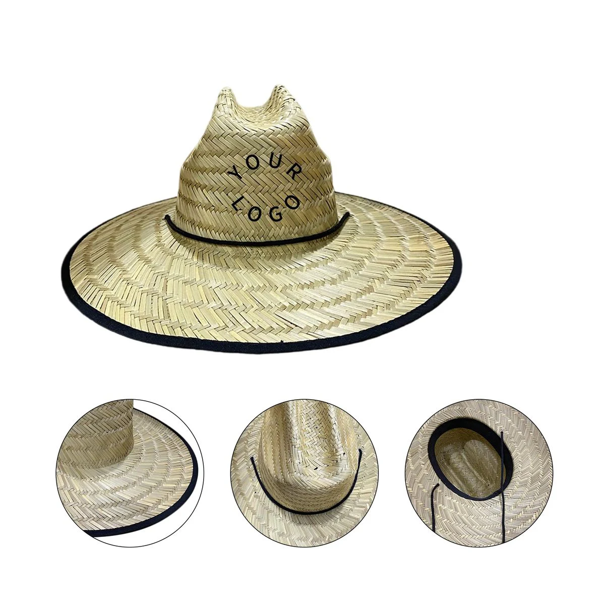 Wide Brim Straw Sun Hat Natural Grass Material 1