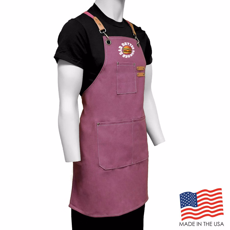 26 in. x 30 in. Cotton Cross Back Apron with Pockets (Full Color Logo)