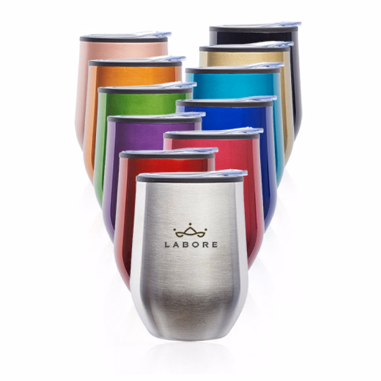 12 oz. Stemless Wine Glass with Lid - BPA Free