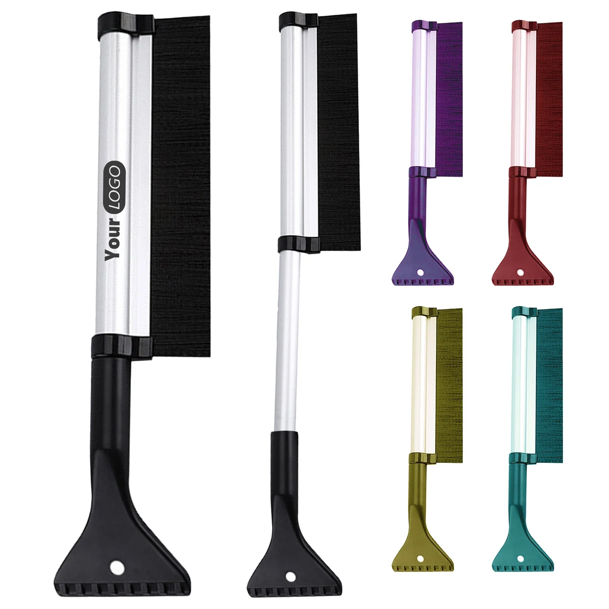 Abs Durable 2-In-1 Telescopic Snow Shovel For Snow And Ice Removal 1