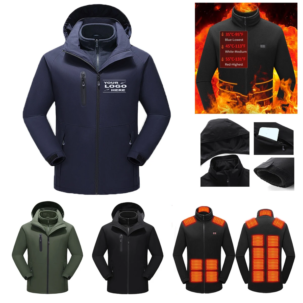Unisex 2 Piece Electric Heated Jacket 1