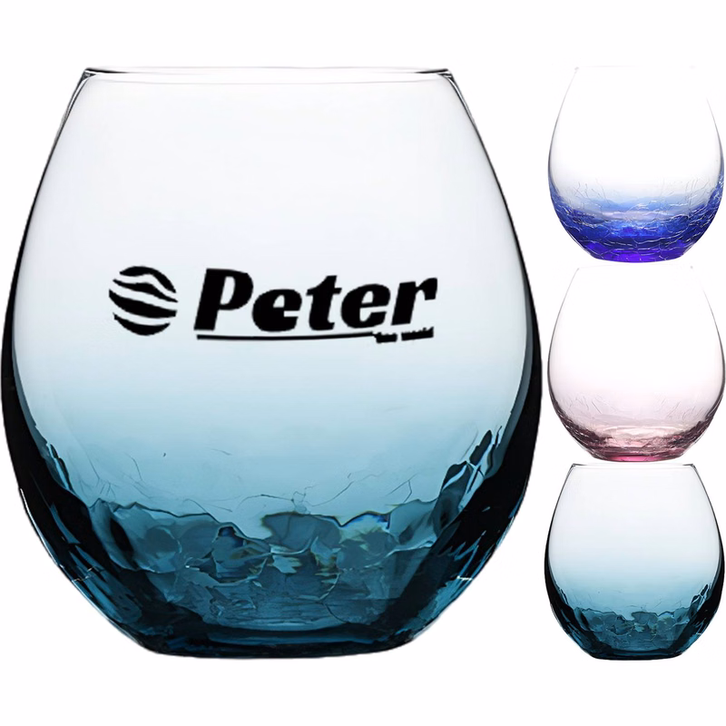 19oz Cracked Glass Cup