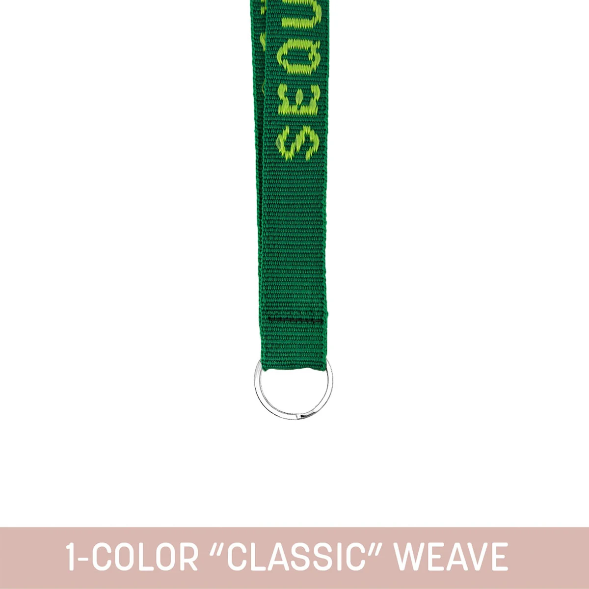 3/4" Woven Lanyard w/ Split Ring - "Classic" Weave 1