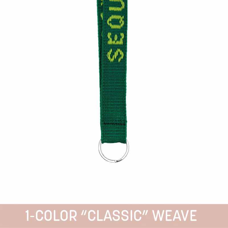 3/4" Woven Lanyard w/ Split Ring - "Classic" Weave