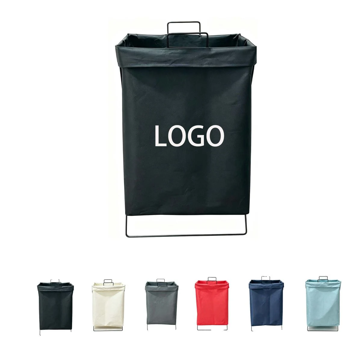 Oxford Cloth Laundry Hamper with Metal Frame Support 1