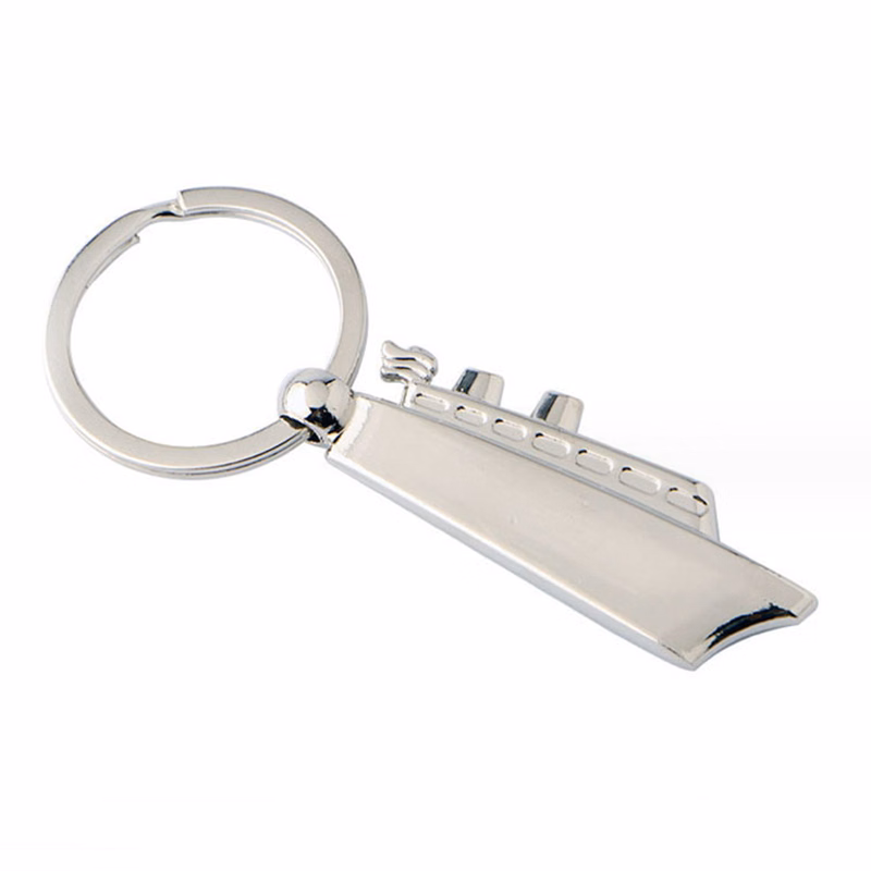 Ship Shape Metal Keychain