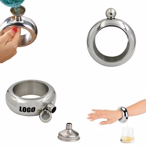 3.5oz Stainless Steel Bracelet Flask With Tightly Sealed Cap