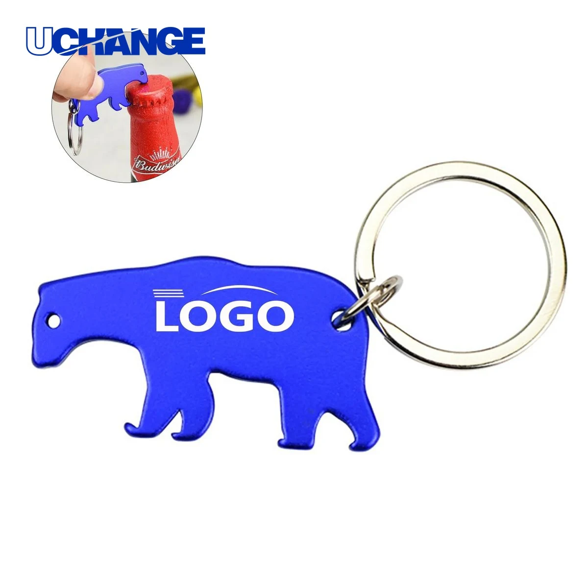 Aluminum Polar Bear Bottle Opener Keychain Tool 1