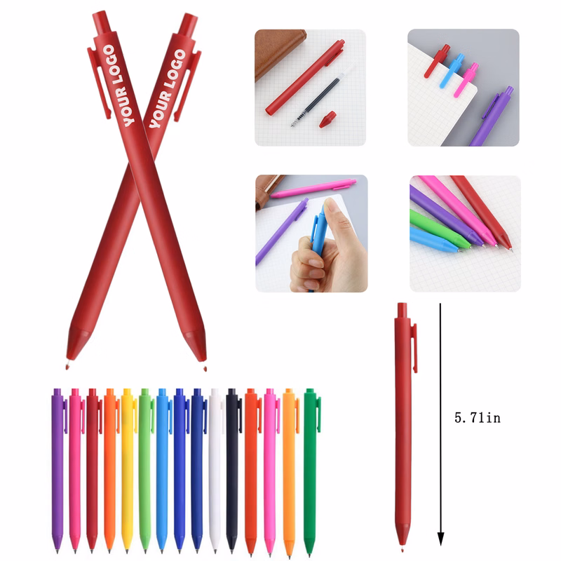 Custom Logo Plastic Click Gel Ink Pen