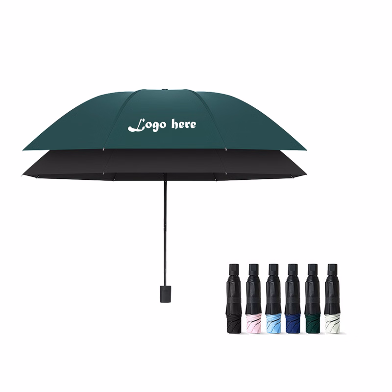 39-Inch Arc Triple-Fold Black Coating UV Umbrella
