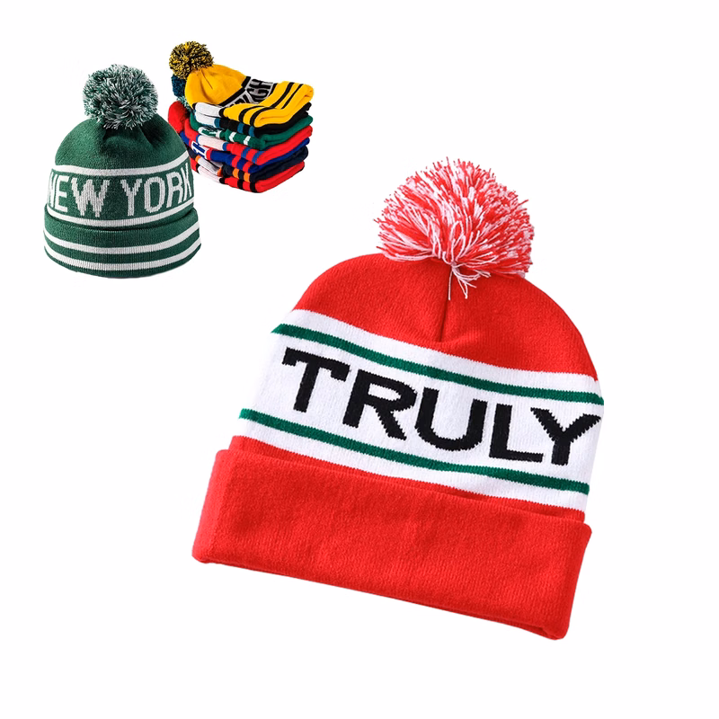 Knit Beanie Hat With Pom
