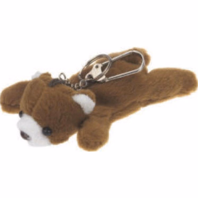 Stuffed Animal Keychain- Laying Bear - Brown