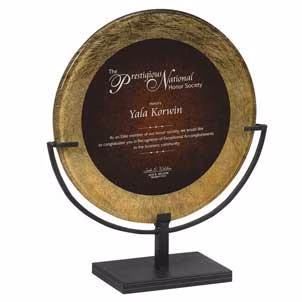 Acrylic Circle Iron Art 14" Gold/Red design