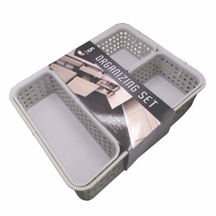 Storage Bin Sets - Gray 5 Piece