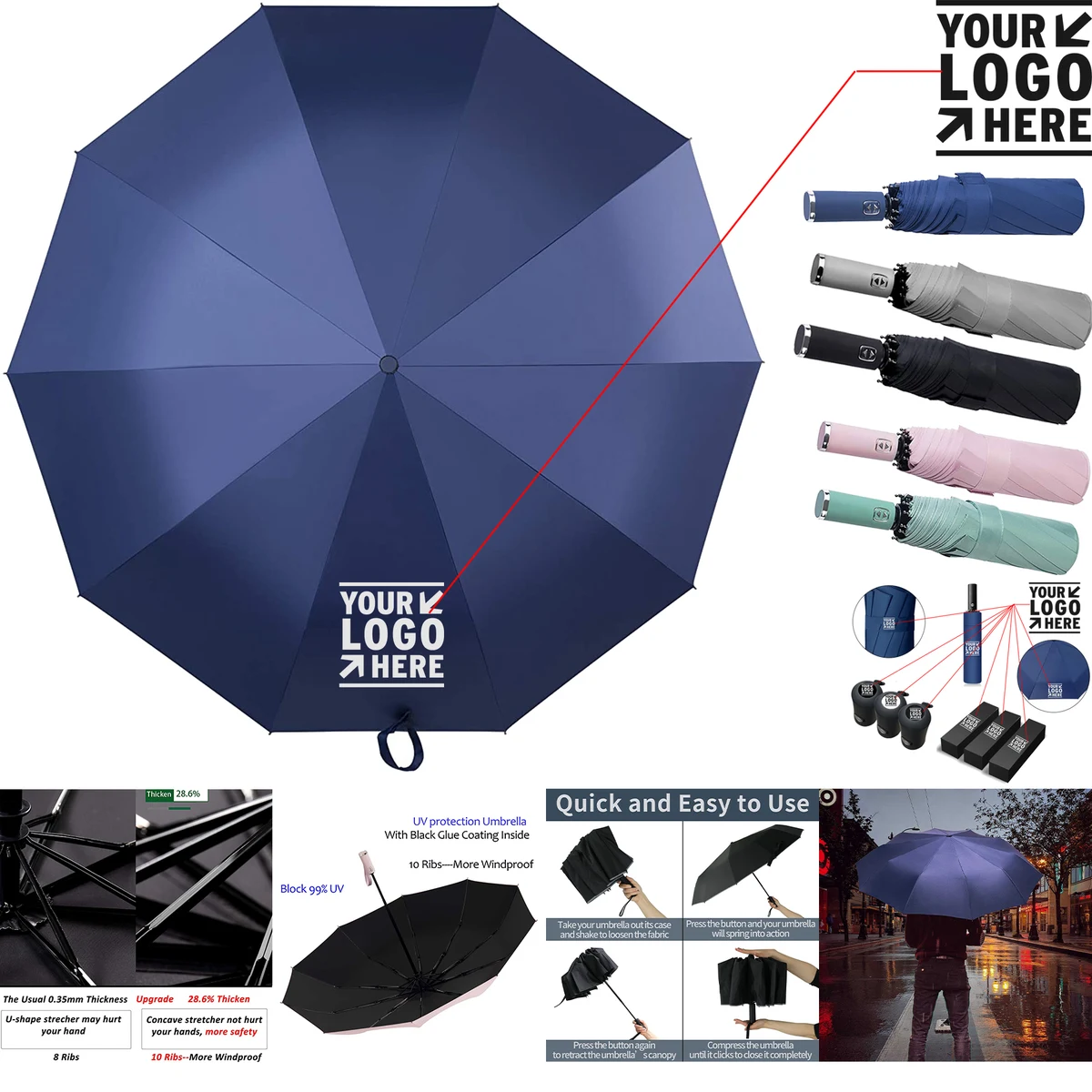 Travel Umbrella Windproof Automatic Umbrella 1