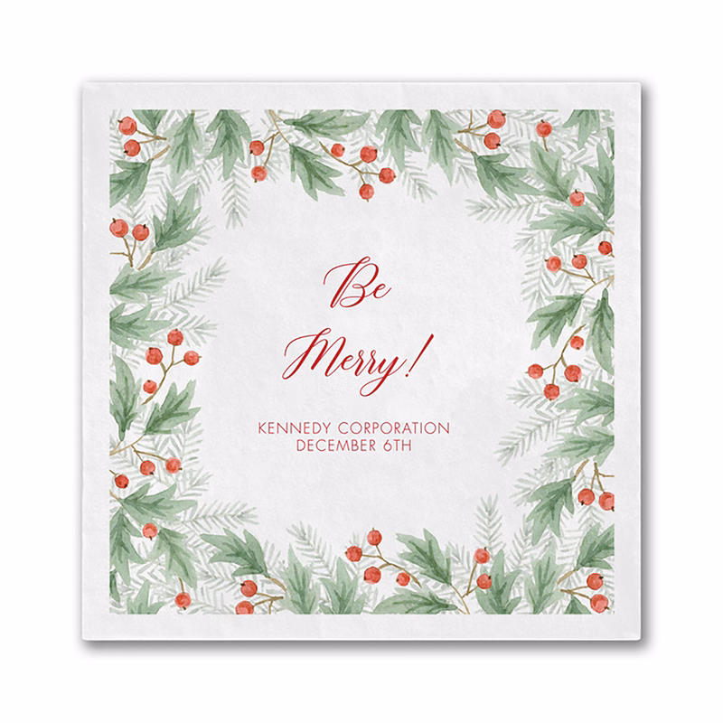 Watercolor Greenery Luncheon Ooh La Color Napkin