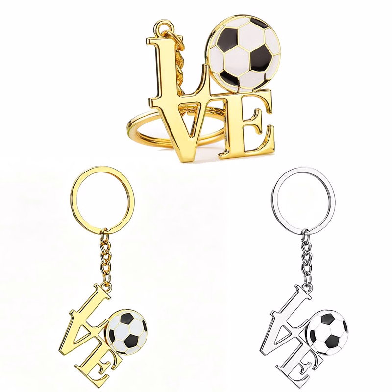 MOQ30 Zinc Alloy Novelty Soccer Key Chain