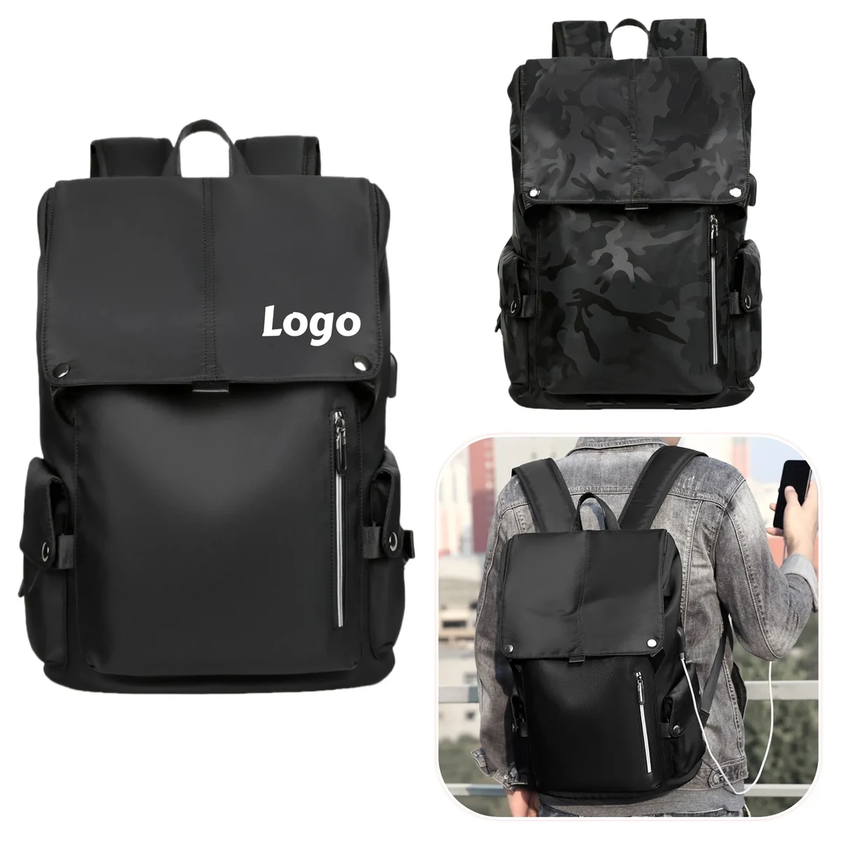 Mens Travel Backpack Business Laptop Bag 1