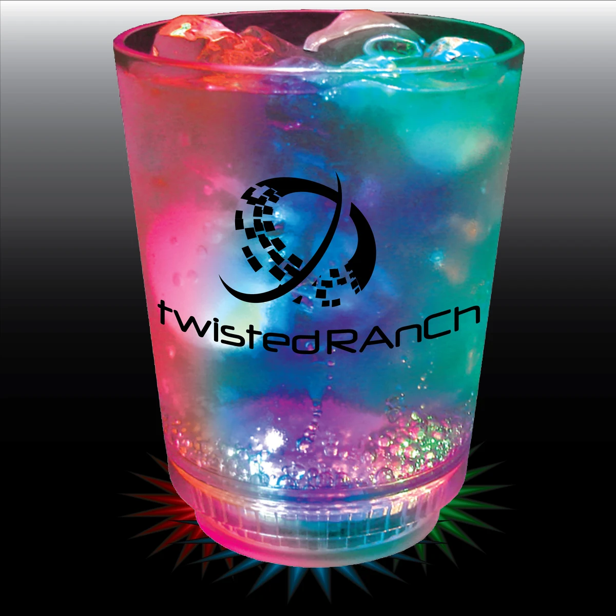 12oz 3-Light Plastic Rocks Cup 1