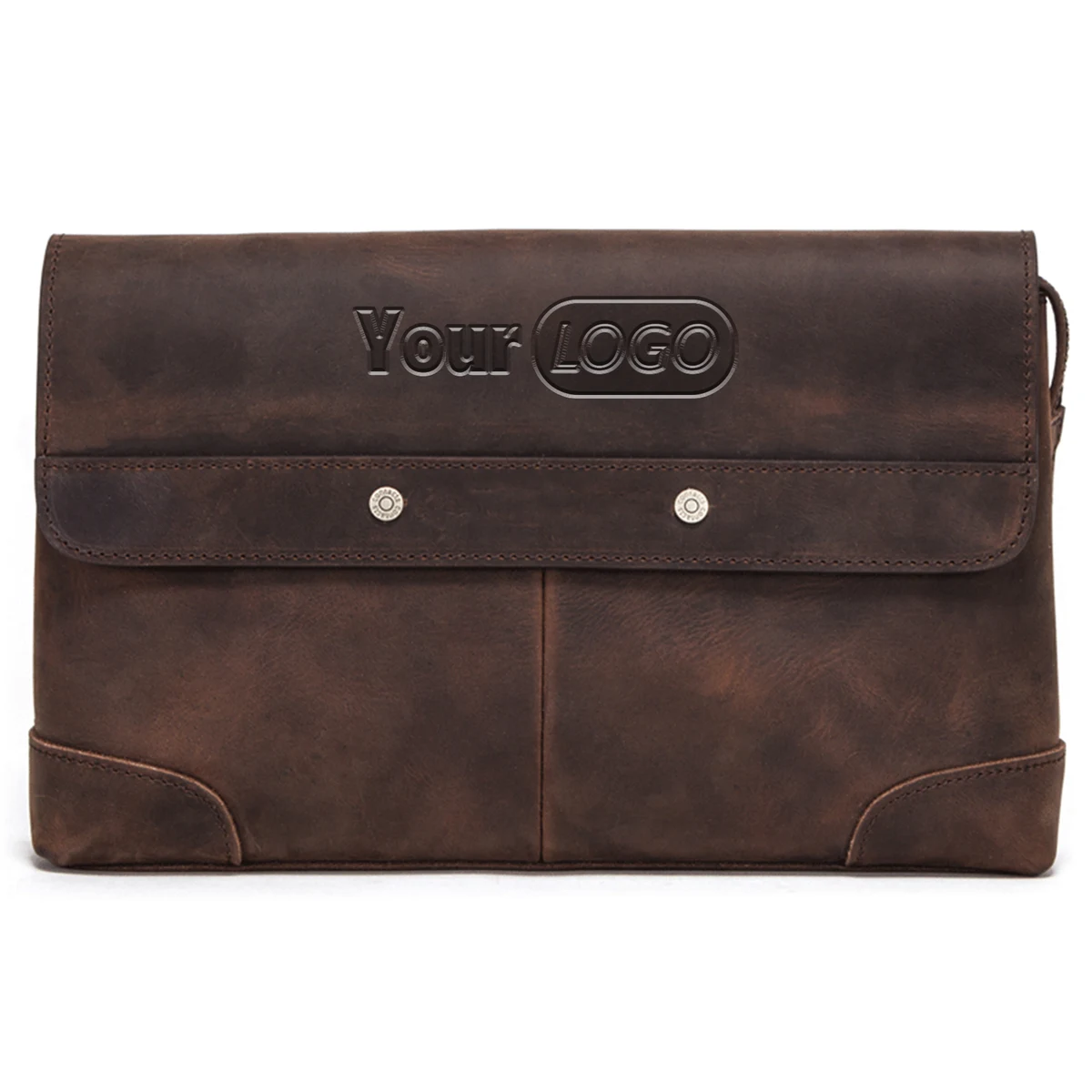 Leather Crazy Horse Skin high-capacity strapless Wallets Men 1