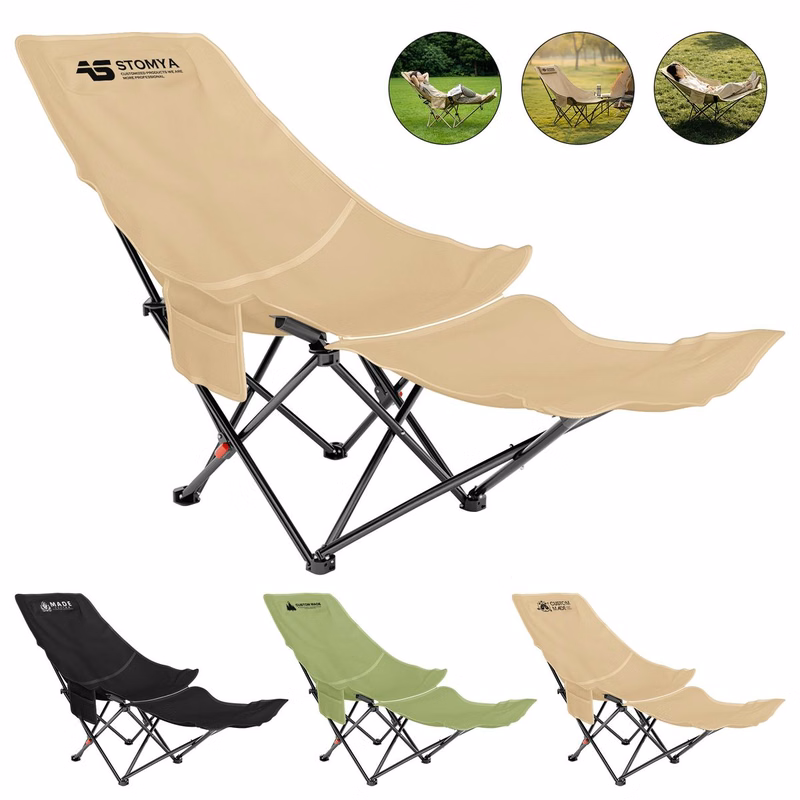 Portable 4-Adjustable Outdoor Moon Chair With Footrest