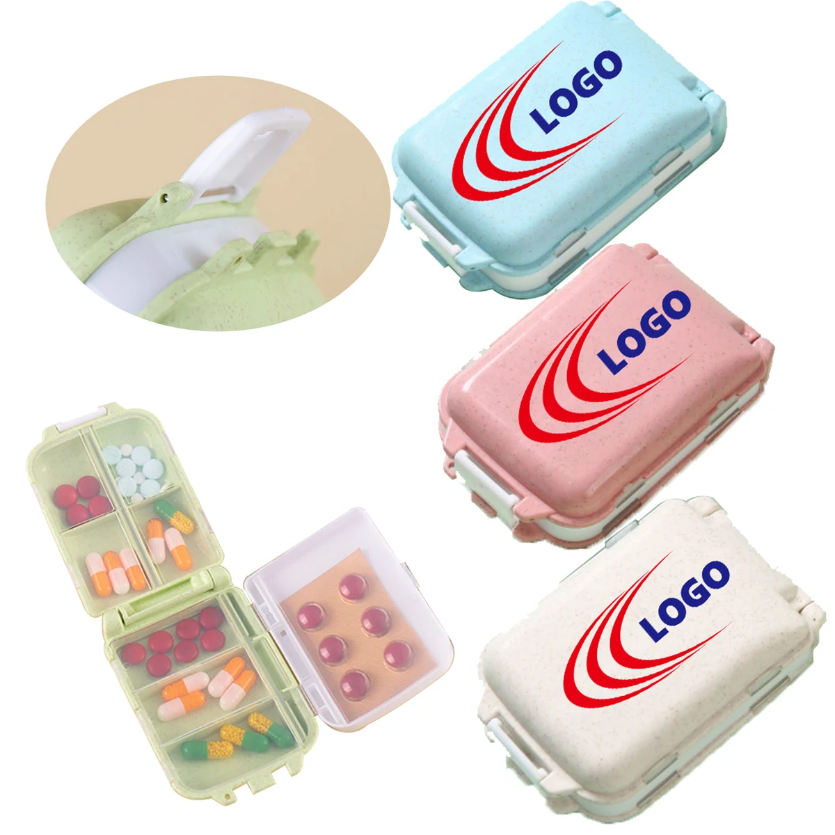 MOQ100 Double-Layer 8-Slot Folding Medicine Organizer 1