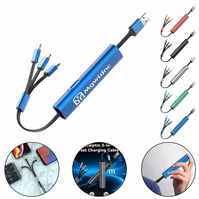 3-in-1 Retractable Charging Cable with Fast Charge