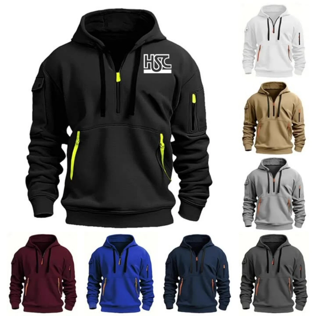 Quarter Zip Pullover With Pockets, custom hoodie or sweatshirt with logo imprint 1