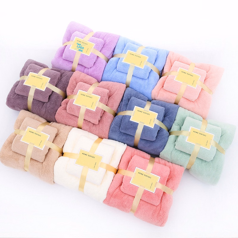 Ultra Soft Coral Fleece Bath Towel Set