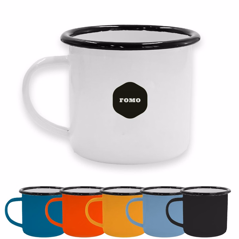 Custom Ceramic Mug 12oz ?C Durable Steel Rim Cup